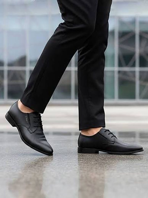 Office Derby Black Formal Shoes for men