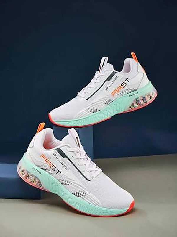 Go Crazy Bounce White and Mint Running Shoes for women