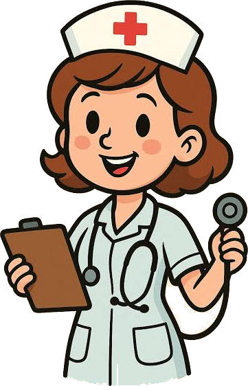 Smiling nurse with a clipboard and stethoscope, ready for her shift
